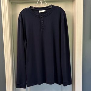 Cozy Earth Navy Long Sleeve Men’s Henley Shirt